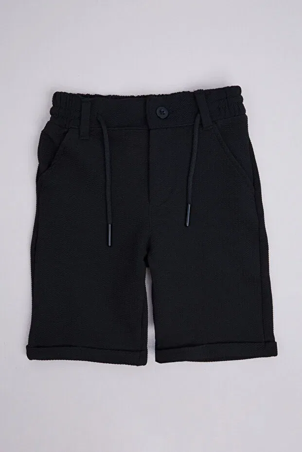 Детские шорты для мальчиков с эластичным поясом Fulla Moda, Black — фото 3