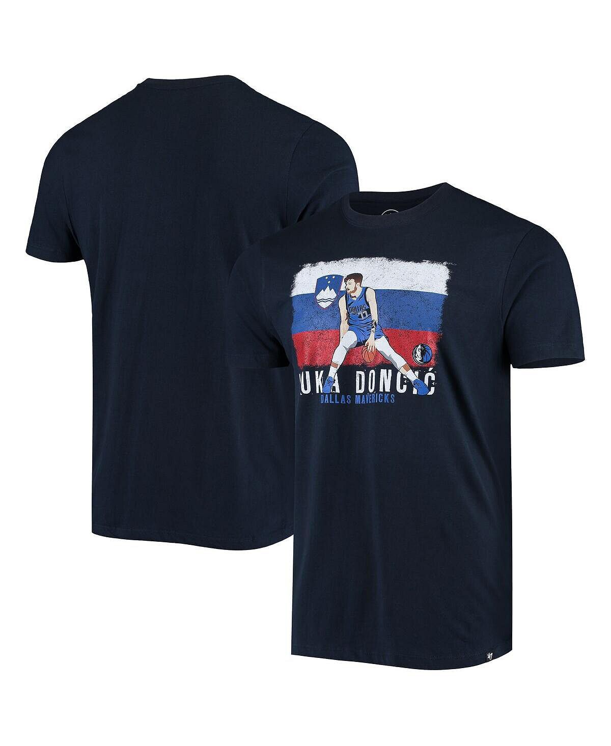 

Мужская футболка с рисунком luka doncic navy dallas mavericks player '47 Brand, синий
