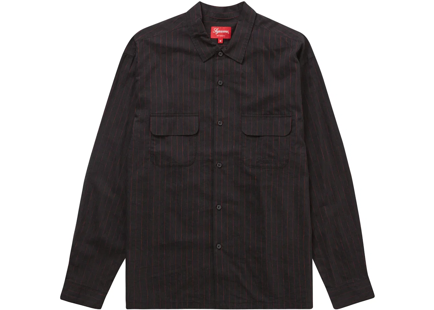 Мужская рубашка с пинстрайпом из льна Supreme, Black