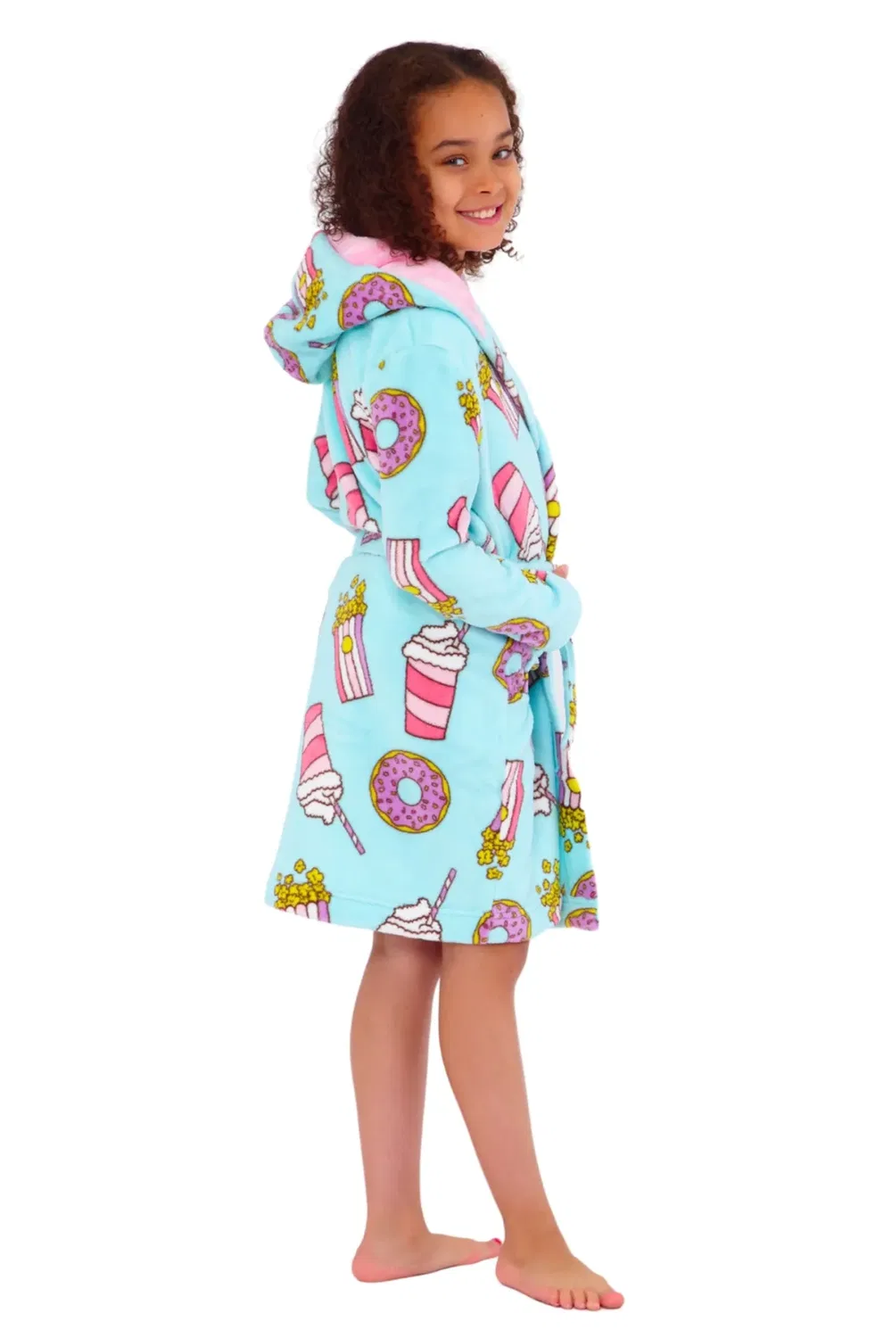 Детский флисовый халат Sleepover Cozy N Dozy, Aqua — фото 2