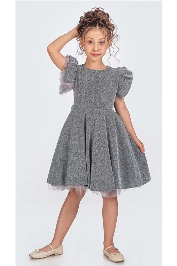 Детское платье для девочек с коротким рукавом Glittering champs-elysees Mnk Baby&Kids, Gray