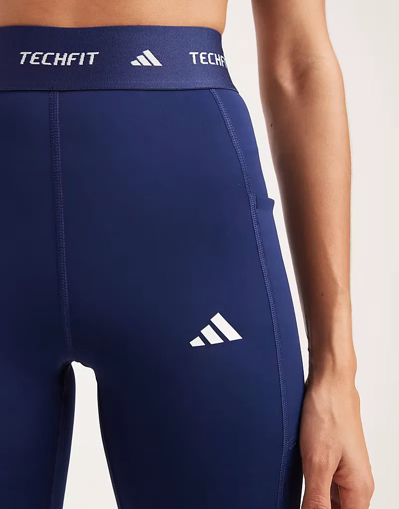 Леггинсы Adidas Performance Techfit с потайными карманами, темно-синий — фото 2