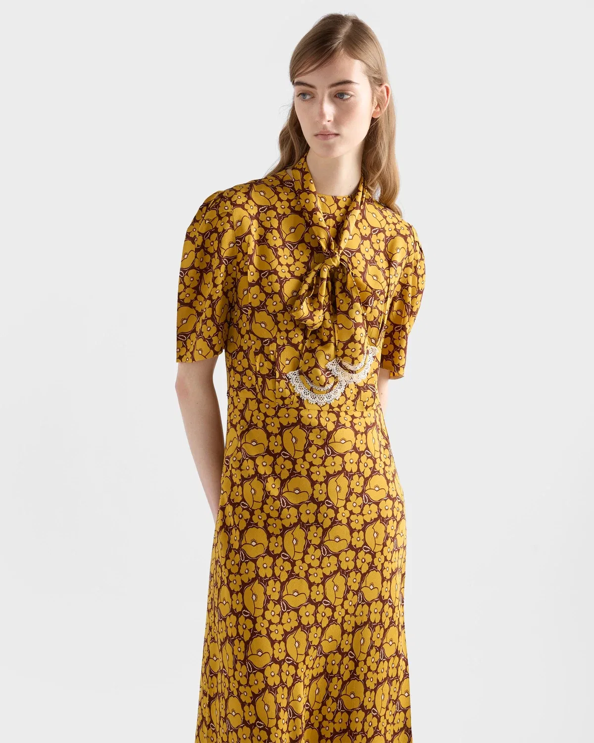 Платье с принтом Prada, Yellow — фото 4