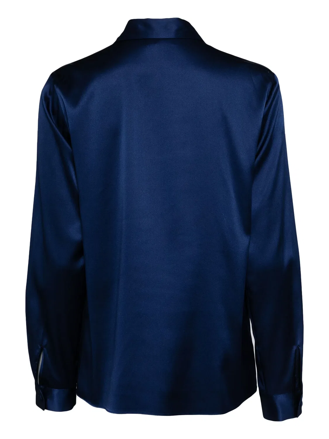 Рубашка из шелкового микса с длинными рукавами Emporio Armani, темно-синий — фото 2