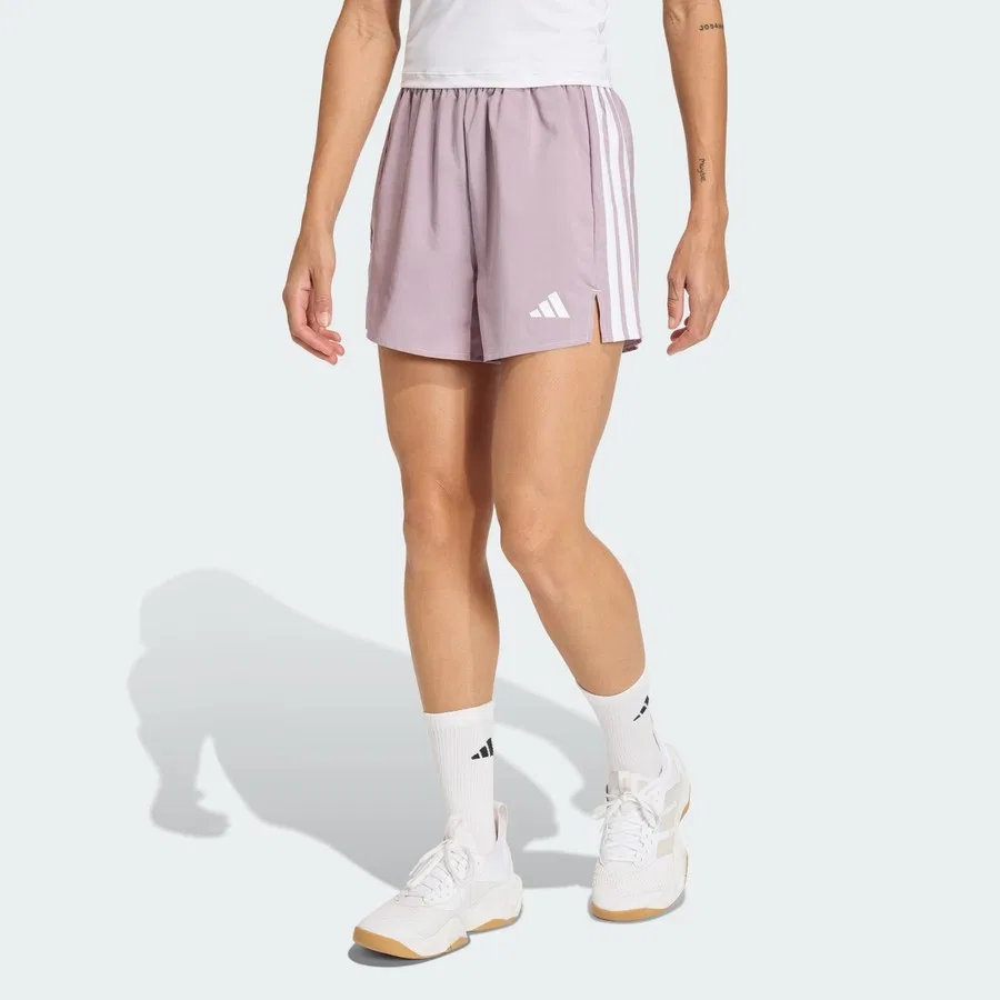 Шорты спортивные с принтом Performance KC5503 Workout Essentials 3-Stripes adidas, Фиолетово-белый