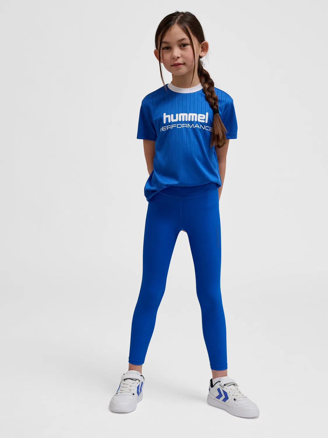 Детские леггинсы с принтом Hmljr Fast Hummel, Konigsblau — фото 4