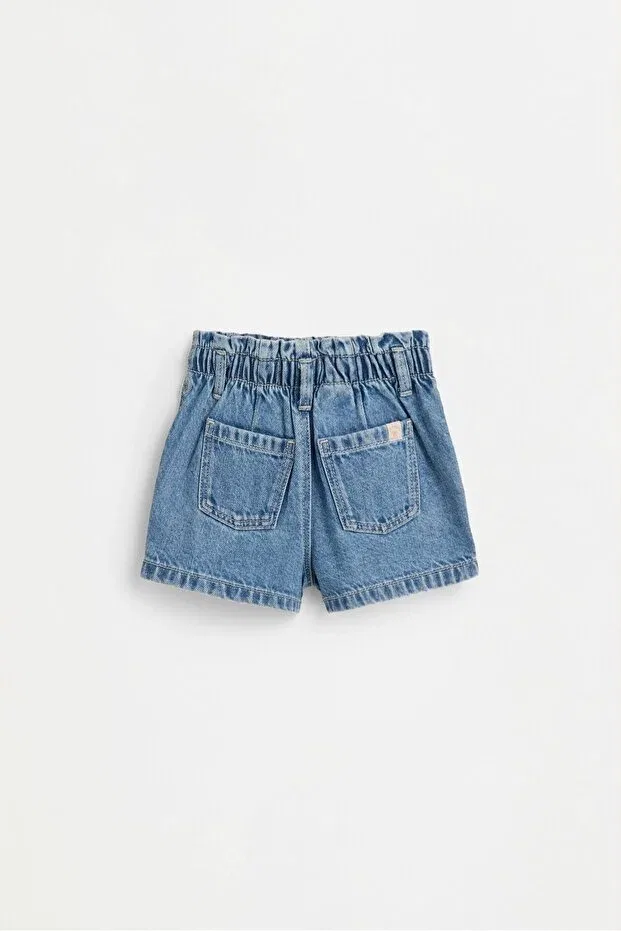 Детские шорты для девочек джинсовые Paperbag bel denim shorts Lefties, Indigo — фото 2