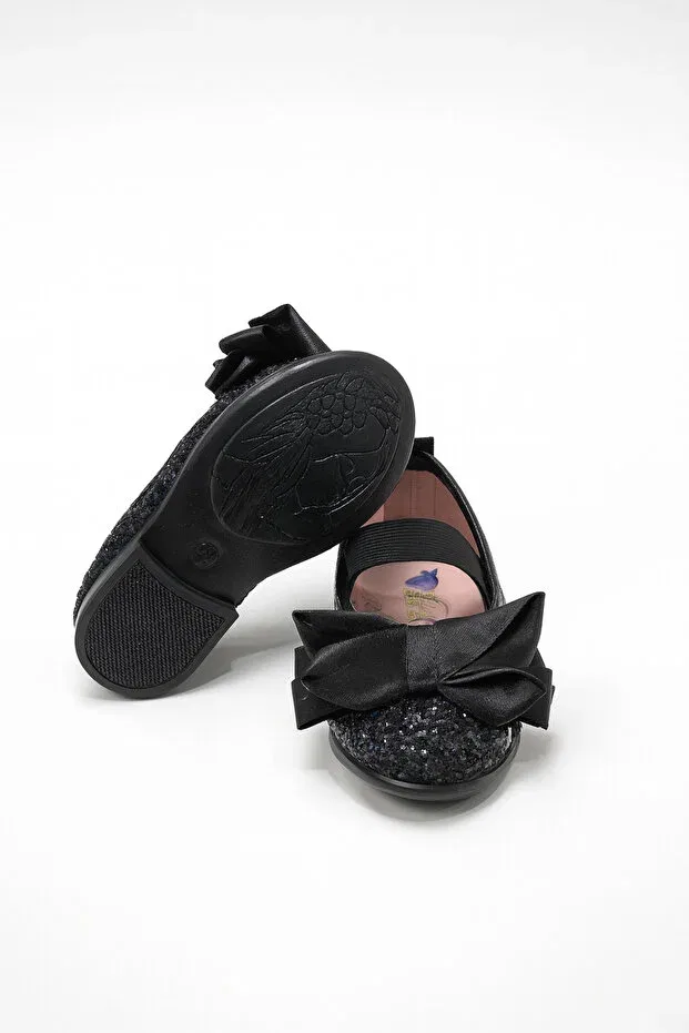 Детские балетки для девочек с ортопедической стелькой Eren Premium, Black — фото 4