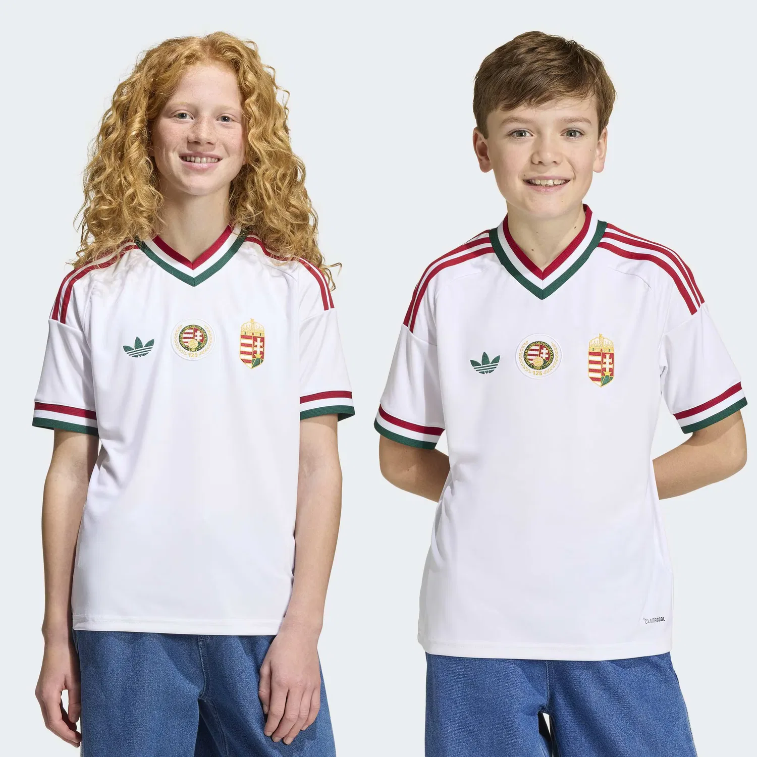 Детская выездная футболка Adidas Performance Shirt Hungary 26 Away Kids белого цвета — фото 4