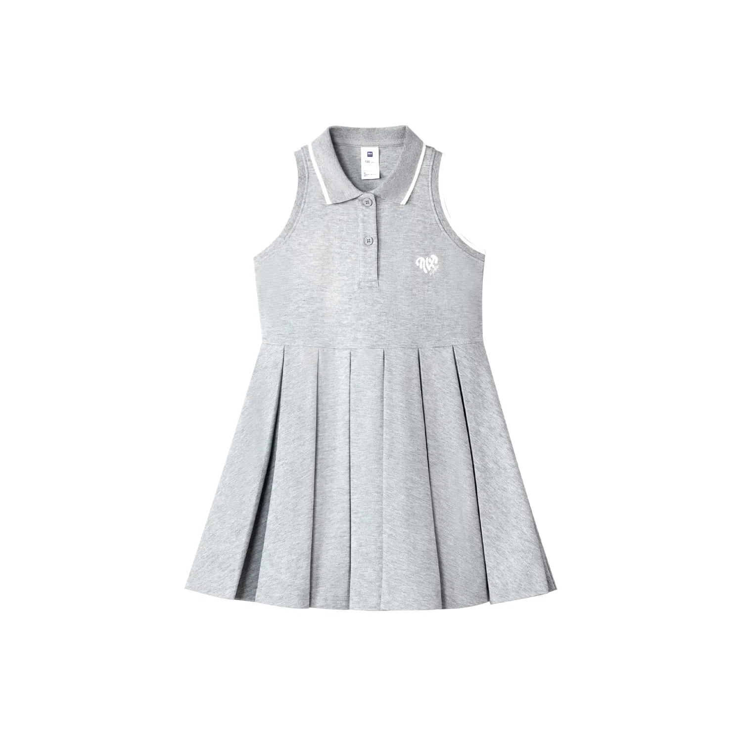 Детское платье для девочек с воротником-стойкой HLA, Light Heather Gray 05