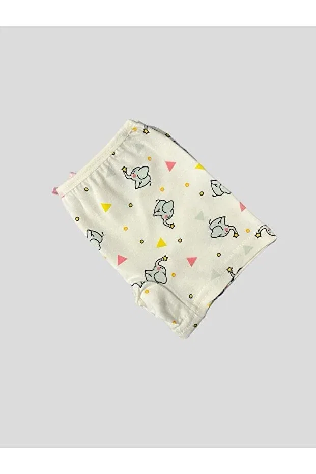 Детский комплект для девочек хлопковый Elephant Patterned Boxer Set Elmas Kids, Ecru — фото 4
