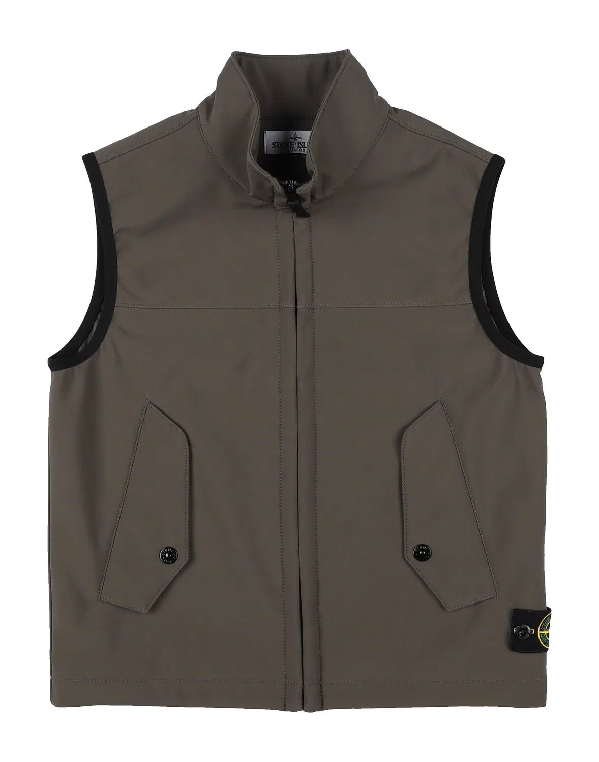 Детский жилет для мальчиков с логотипом Stone Island Junior, хаки