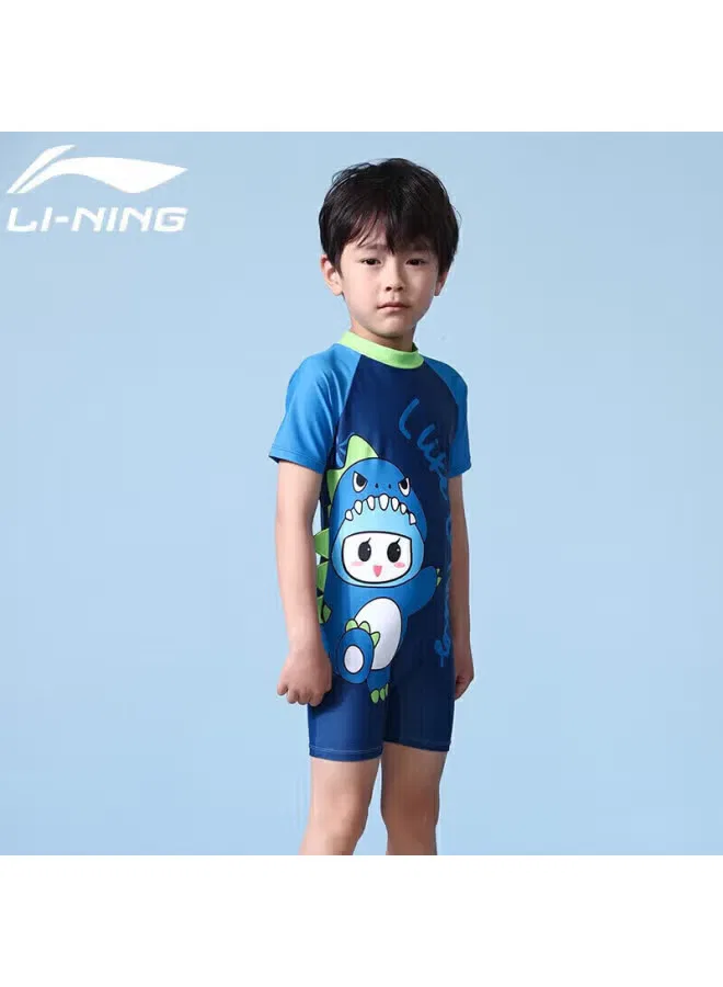 Купальник детский слитный с защитой от солнца 902 Li-Ning, синий — фото 3