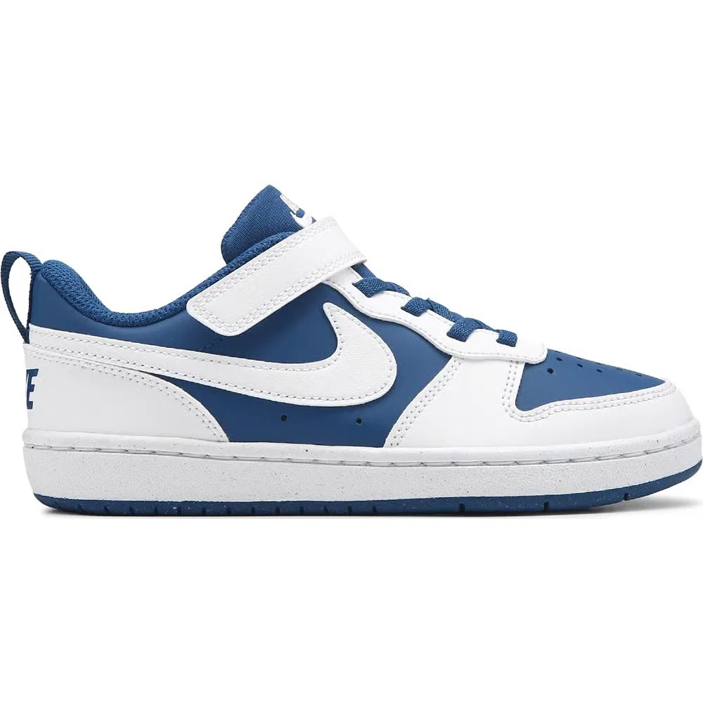 Детские низкие кроссовки Court Borough Recraft Nike, White/Blue — фото 2