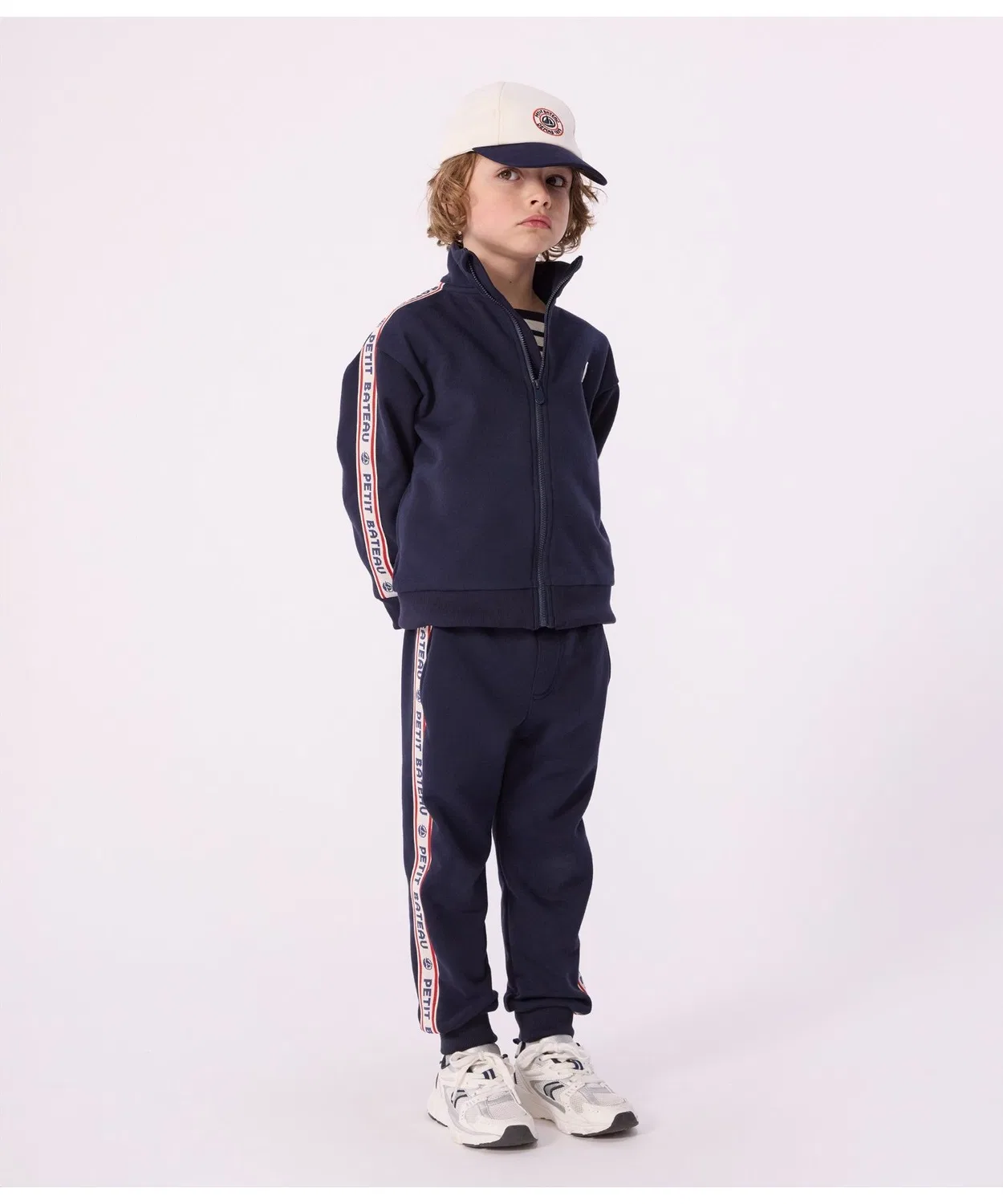 Детский свитшот с длинным рукавом с принтом и логотипом бренда, модель PETIT BATEAU, Navy — фото 4