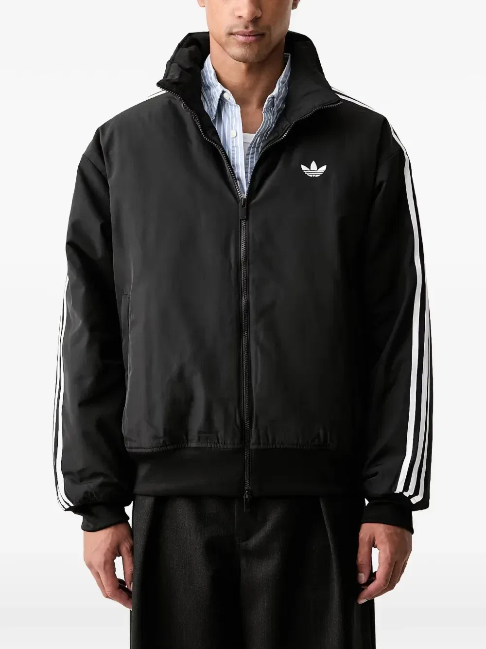 Куртка Firebird с вышитым логотипом adidas, черный
