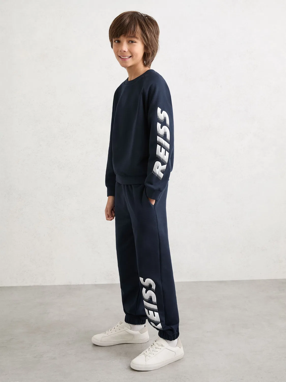 Джоггеры с логотипом Reiss Navy Ruff, синие