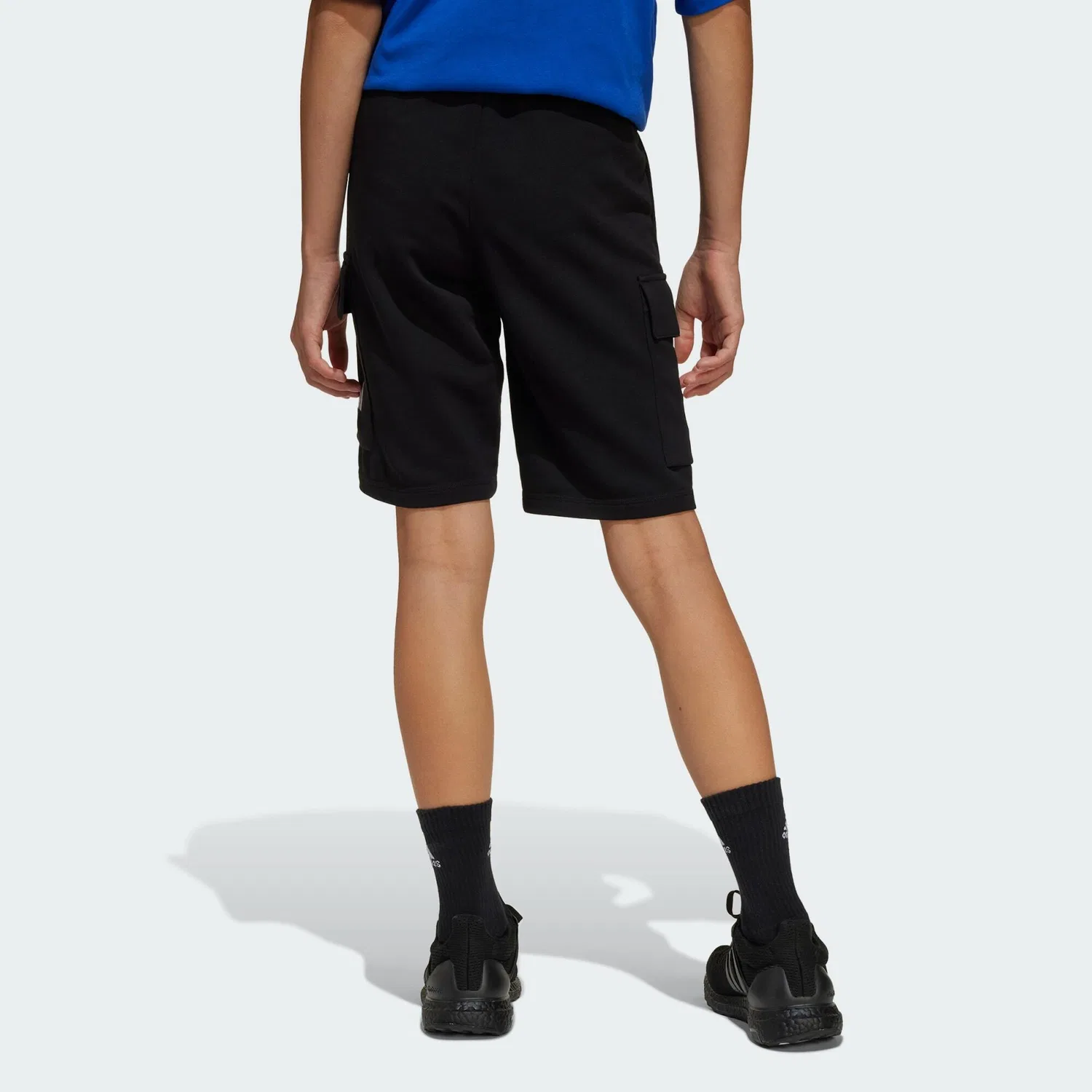 Детские карго-шорты с утилитарным дизайном Essentials Kids Adidas, Schwarz Weiss — фото 3