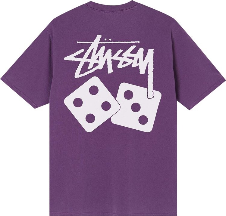 Футболка Stussy Dice Pigment Dyed Tee 'Purple', фиолетовый — фото 3