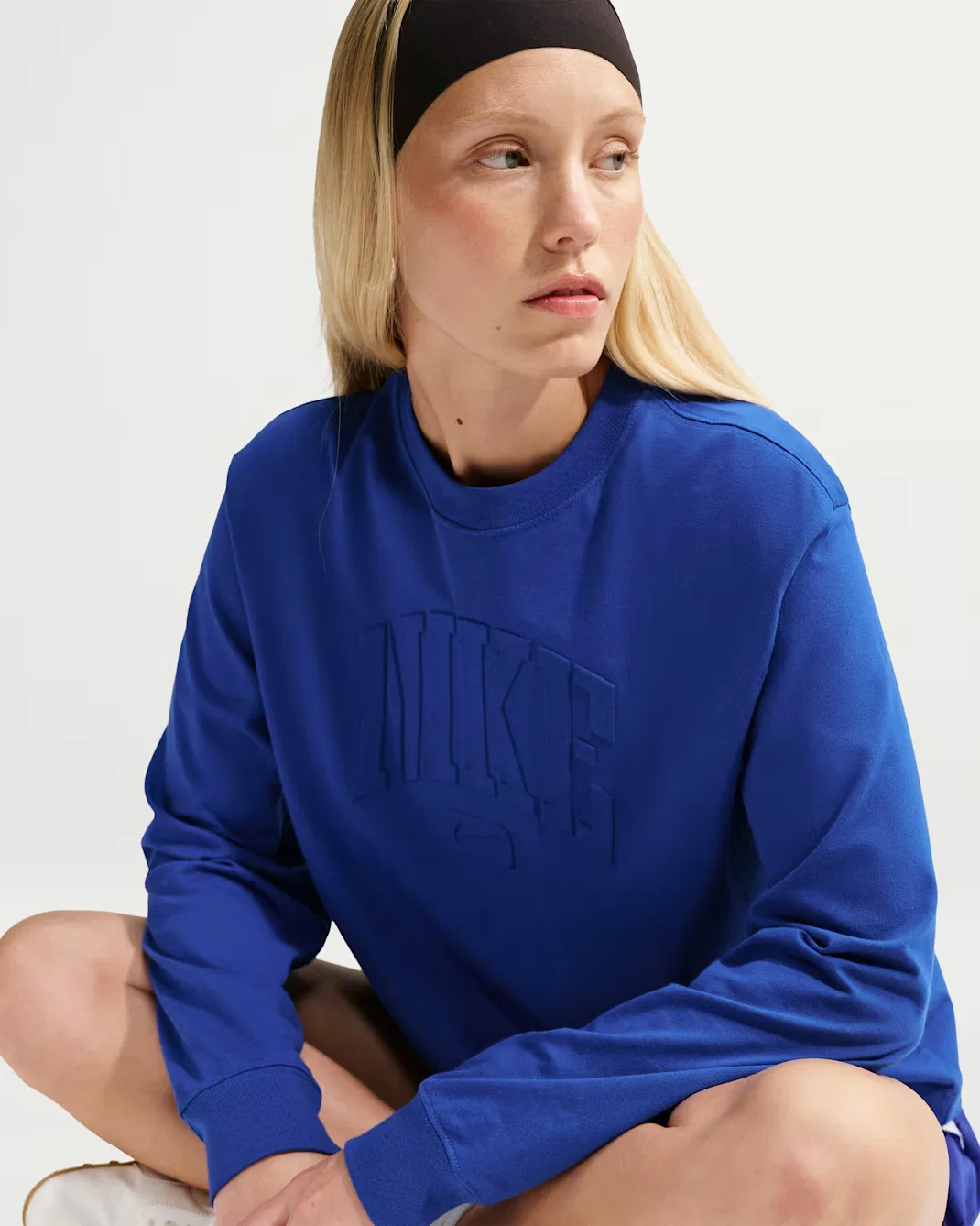 Женская свободная футболка с длинными рукавами Nike Sportswear Classic, Old Royal — фото 3