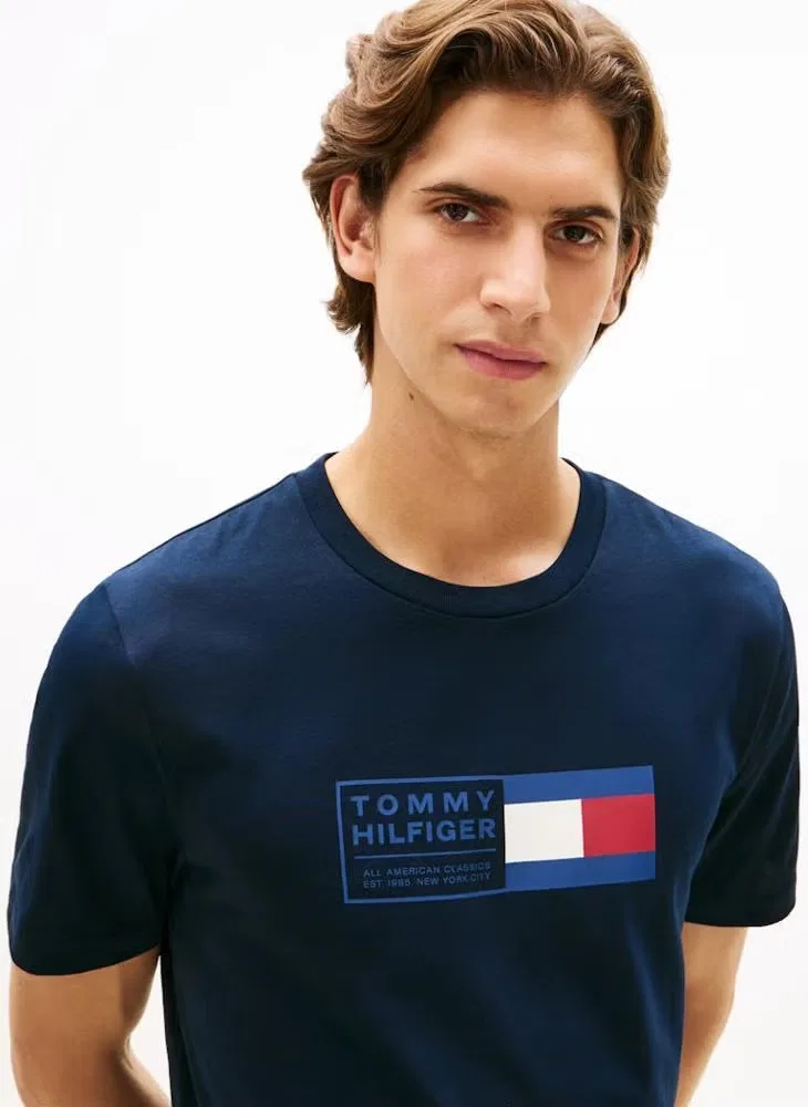 Футболка с логотипом NYC Tommy Hilfiger, голубой — фото 4