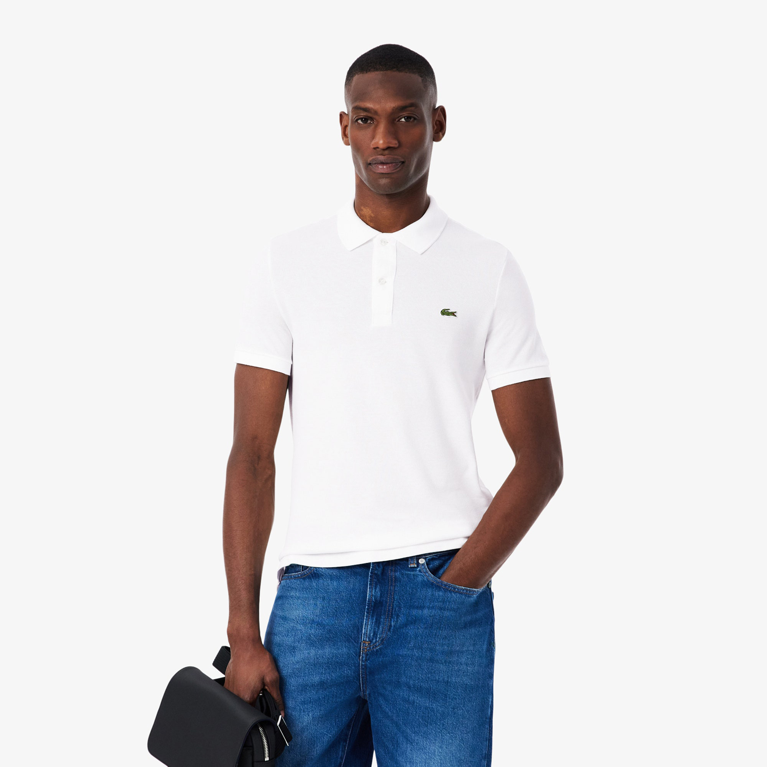 Поло Lacoste Slim Fit L.12.12, белый — фото 3