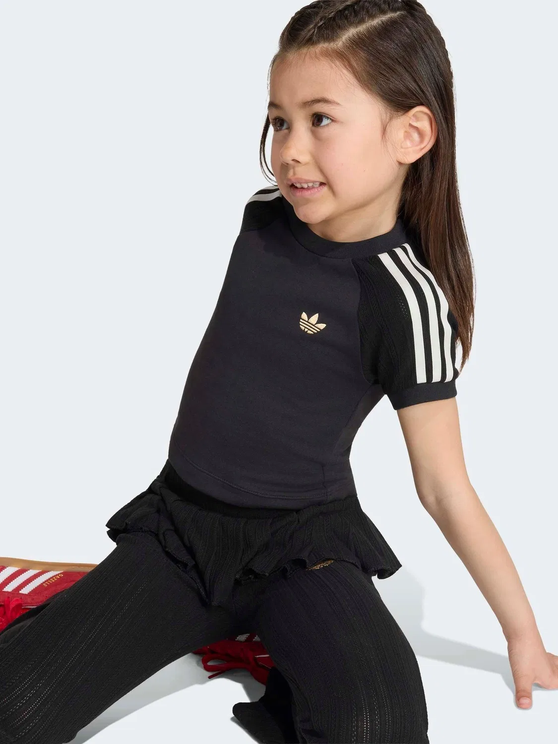 Спортивный комплект из футболки и леггинсов adidas Originals, черный — фото 4