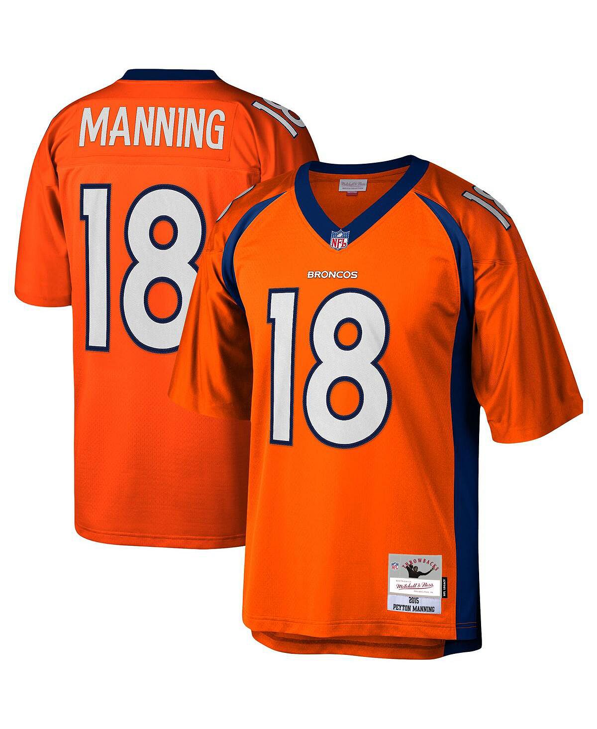 

Футболка Mitchell & Ness Men's Peyton Manning Orange Denver Broncos 2015 Legacy, оранжевый/черный