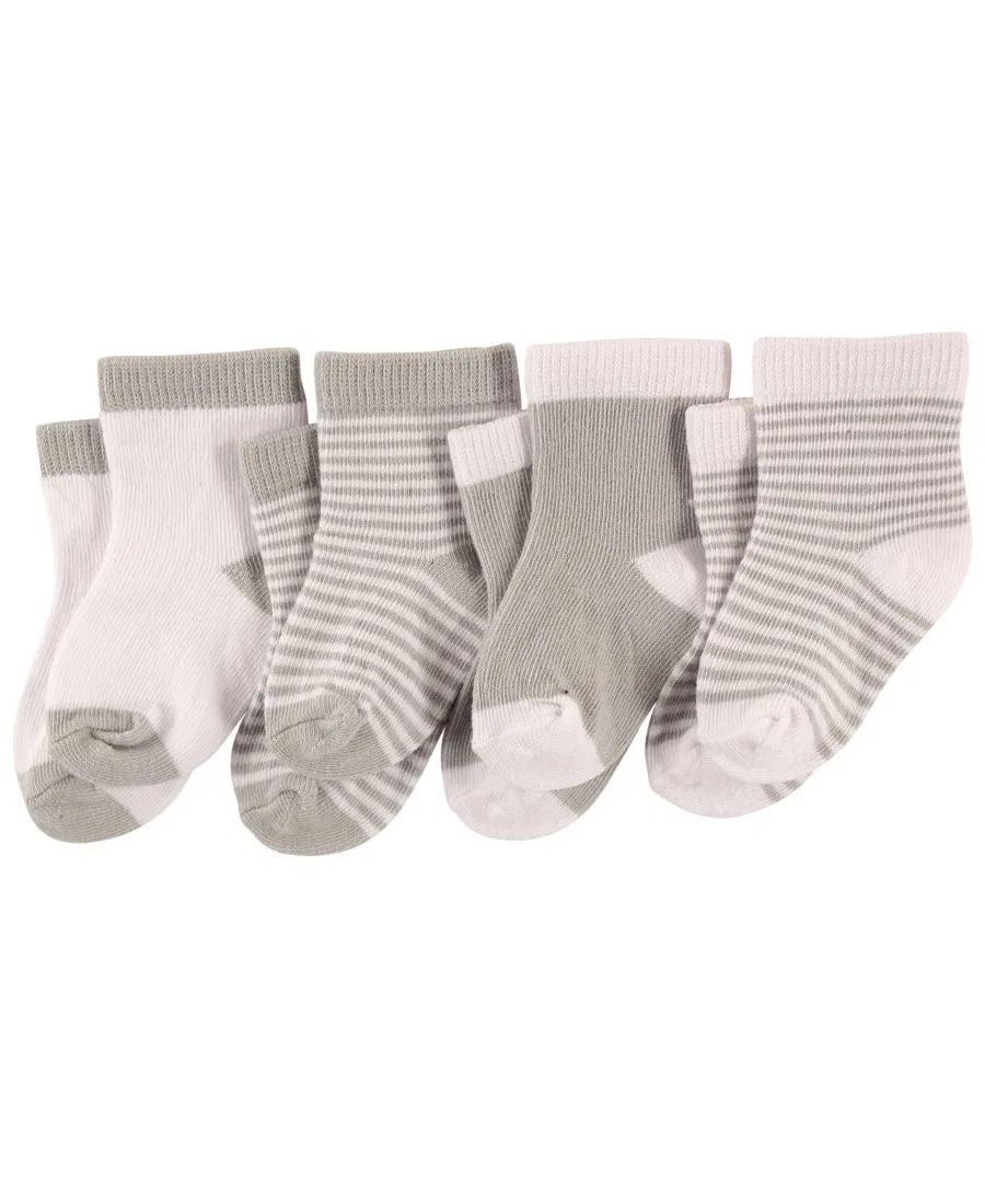 Комплект носков с 4 парами Luvable Friends, Light Gray/White