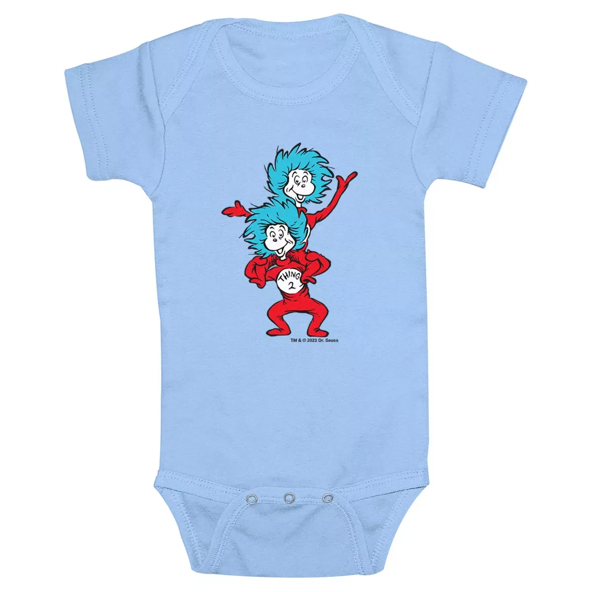 Детское боди с коротким рукавом Thing One Thing Two Dr. Seuss, Light Blue