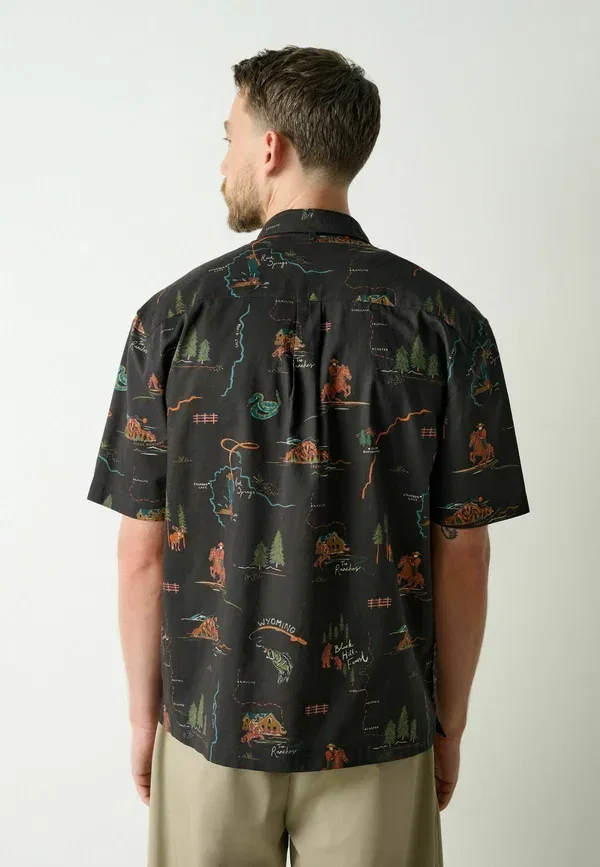 Рубашка с принтом Regular fit short sleeve shirt Next, черный — фото 3