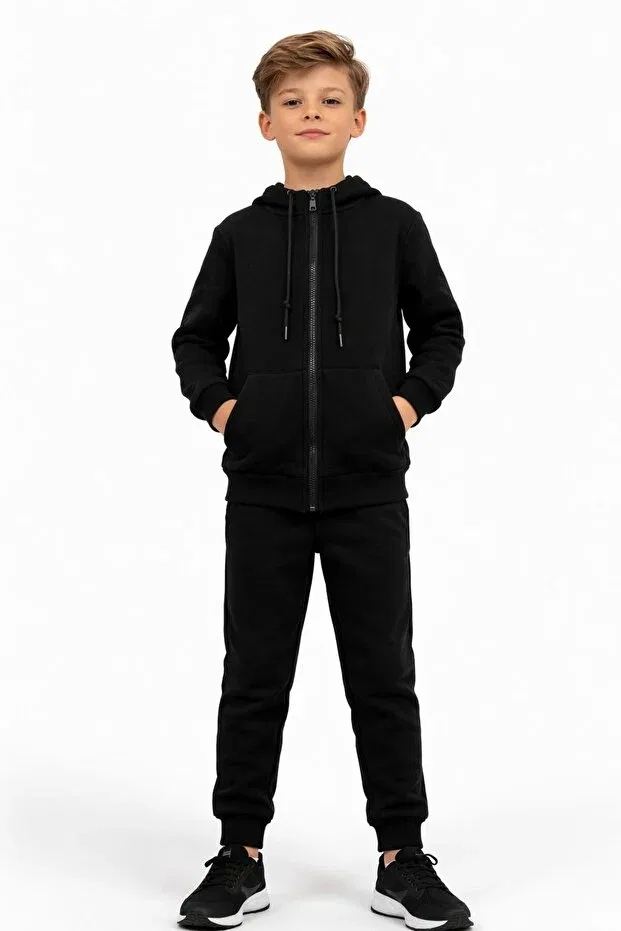 Детский спортивный костюм для мальчиков с капюшоном Vandelo, Black