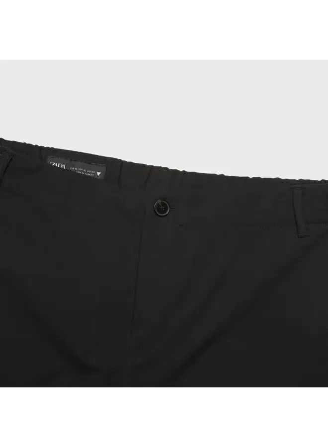 Брюки свободные Zara, черный — фото 4