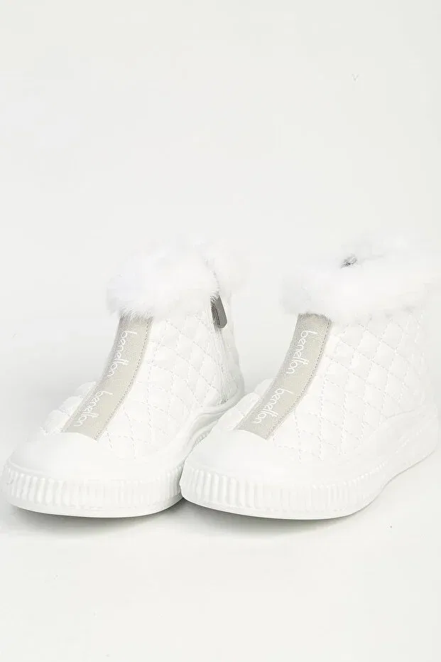 Детские ботинки для девочек из эко-кожи Benetton, White — фото 4