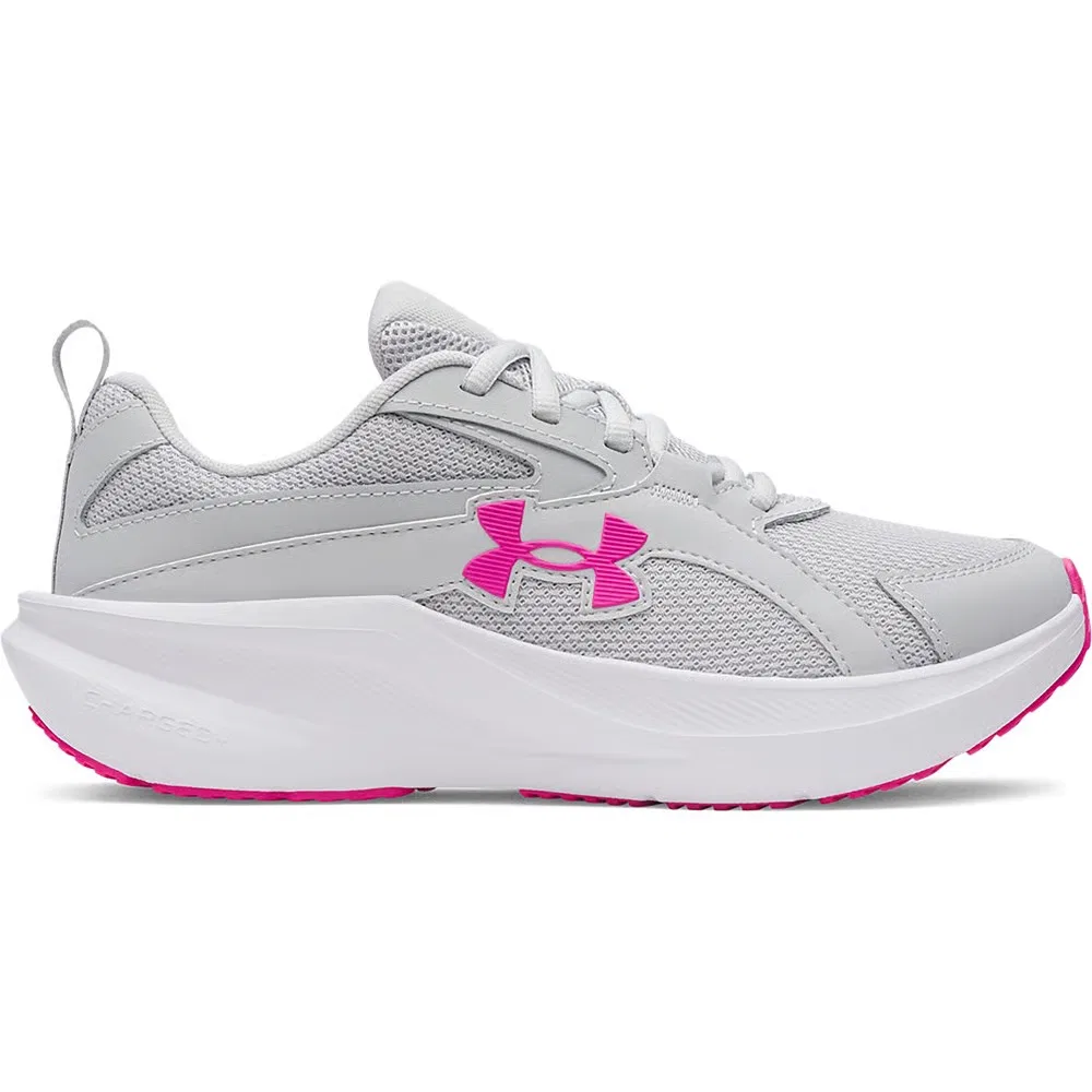 Детские кроссовки Charged+ Assert 11 Wide для бега Under Armour, Gray/Gray /Pink — фото 2