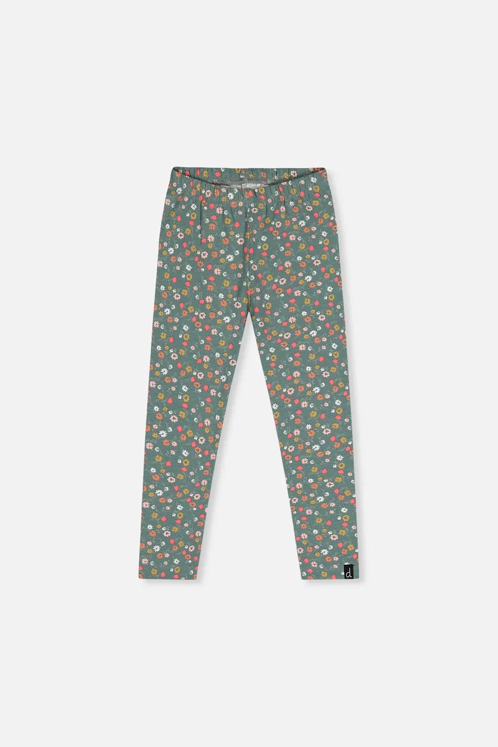 Детские леггинсы хлопковые с принтом Green Floral Print Deux par Deux, Green Floral Print