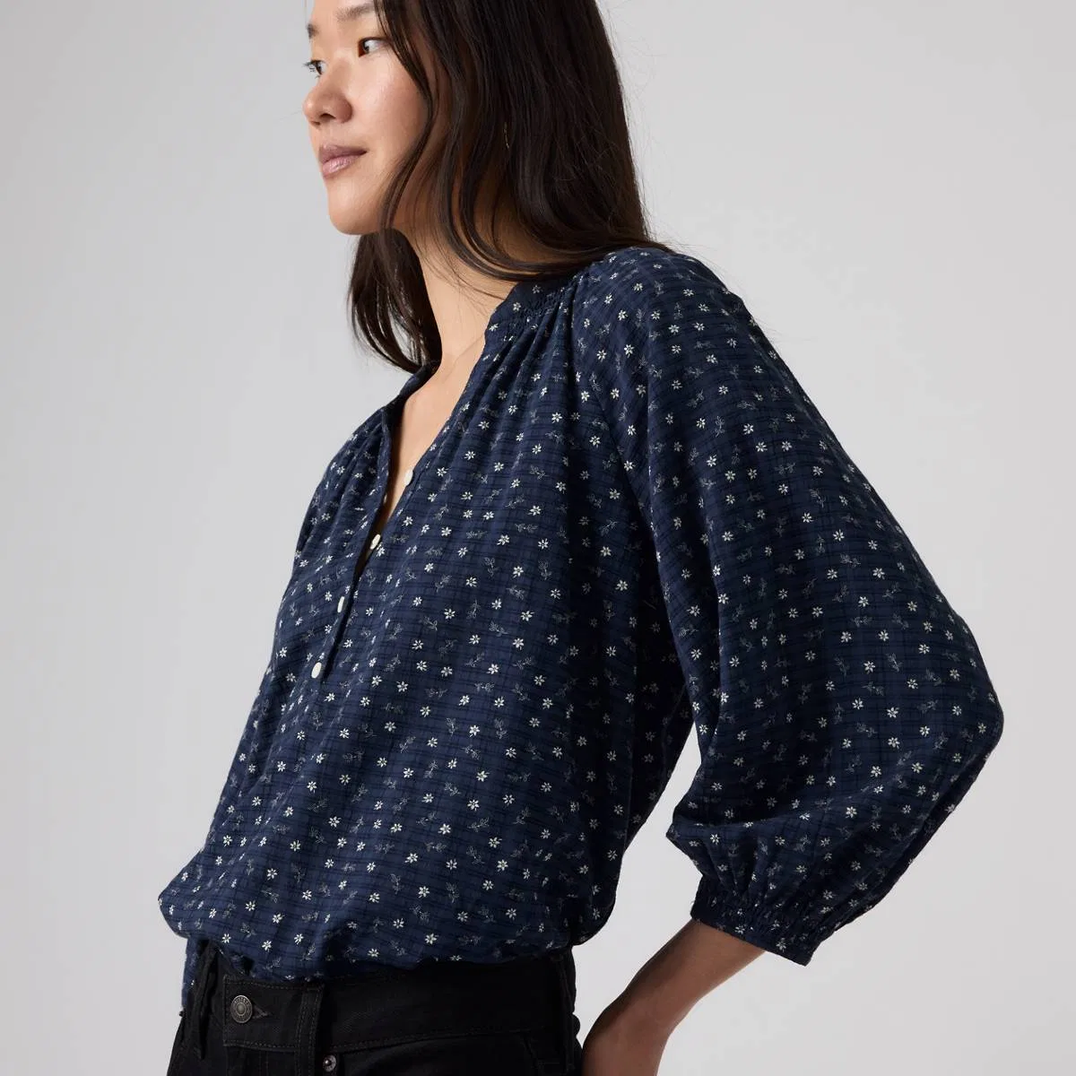 Блузка «Мечта» Levi's, Jaana Floral Navy - Blue — фото 2