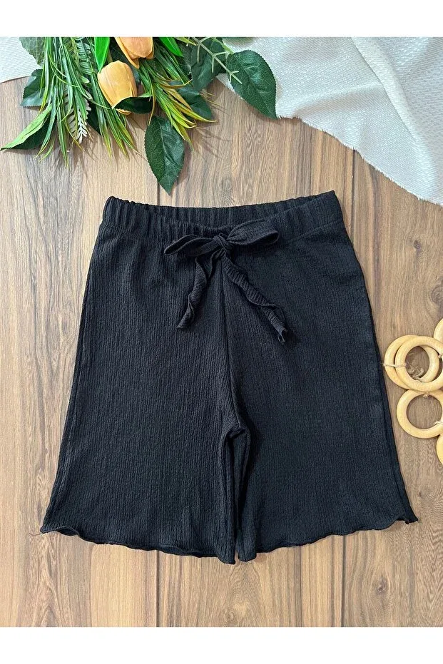 Детские шорты для девочек с эластичным поясом Babyelisco, Black