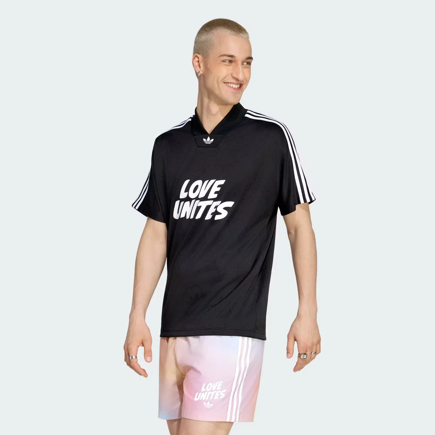 Джерси с жаккардовым узором Love Unites Adidas Originals, черный — фото 4