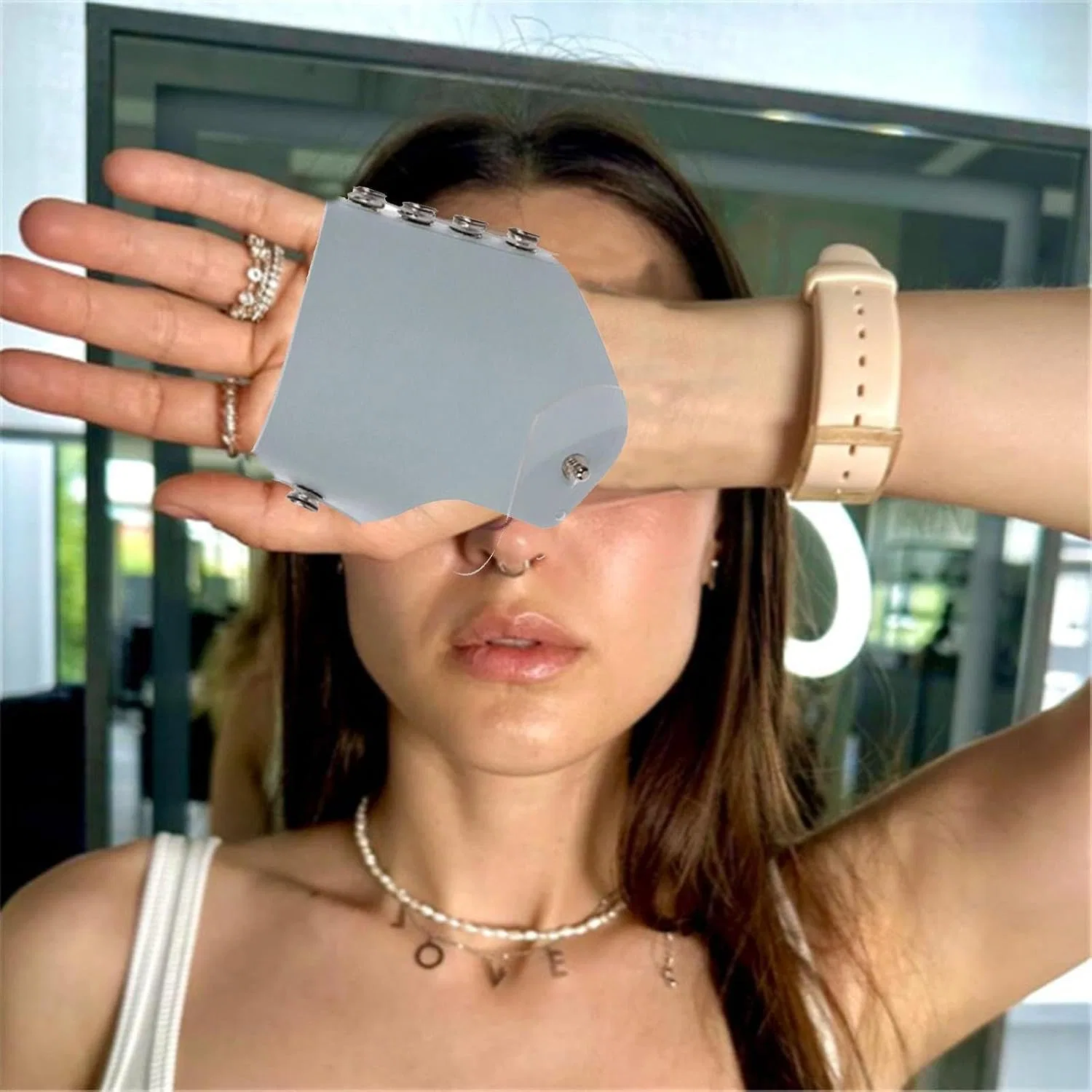 Перчатки для смешивания макияжа, Leder, blau Generisch — фото 2