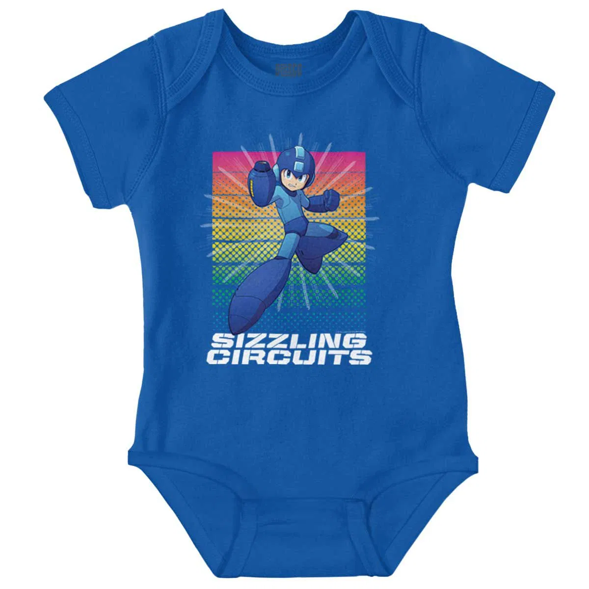 Детское боди-комбинезон с коротким рукавом Mega Man Sizzling Circuits Brisco Brands, Royal