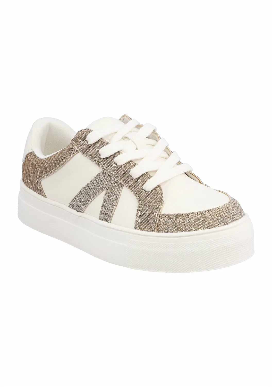 Детские кроссовки на платформе Anela Mia Shoes, White/Gold — фото 2