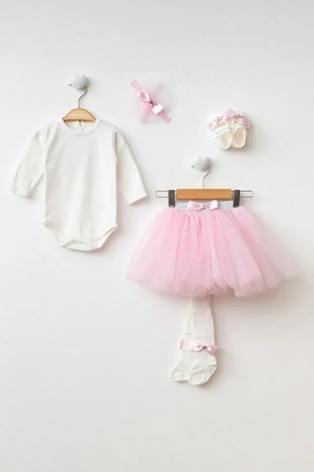 Детское платье-комплект для девочек с коротким рукавом Generic Brands, Pink — фото 2