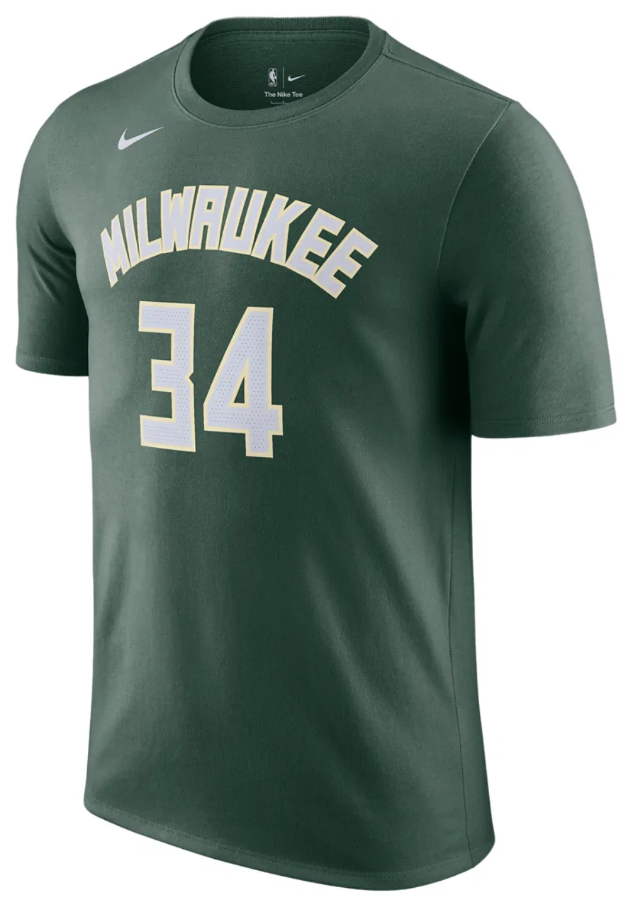 Футболка мужская Bucks Name & Number Nike, цвет Hunter Green — фото 2