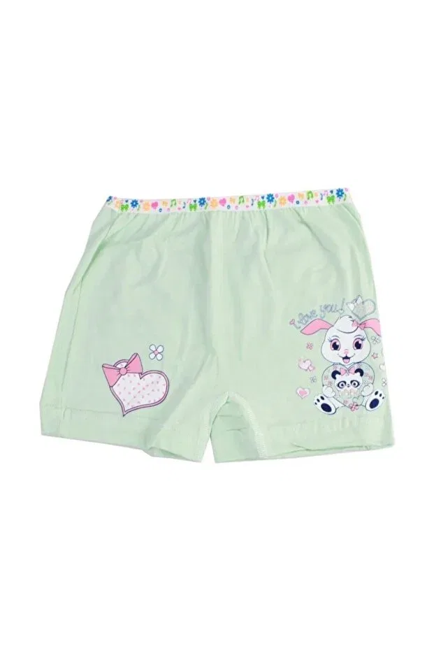 Детские трусы-боксеры для мальчиков с принтом Pack of 6 printed elastane girls' panties boxer shorts Tutku, Green