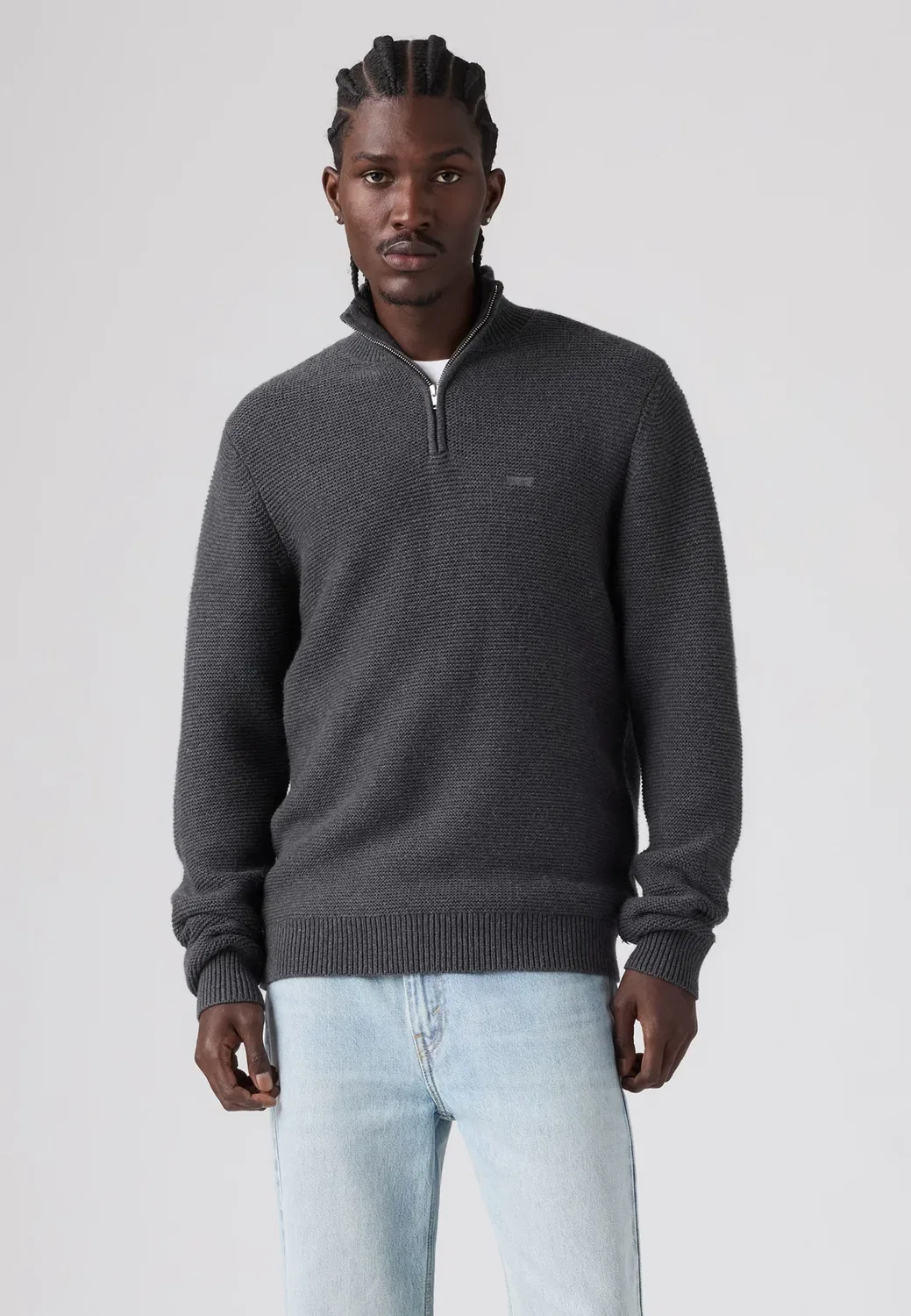 Свитер с застежкой-молнией на четверть длины Levi'S, Obscidian Heather Novelty Stitch — фото 2