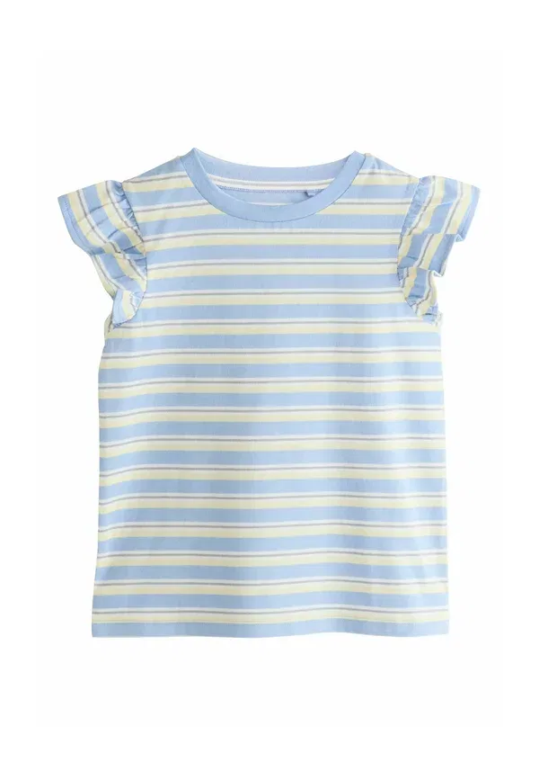 Футболки с коротким рукавом, набор из 4 штук, Regular fit - frill sleeve 4 pack - print t-shirt Next, Yellow Ditsy, желтый — фото 2