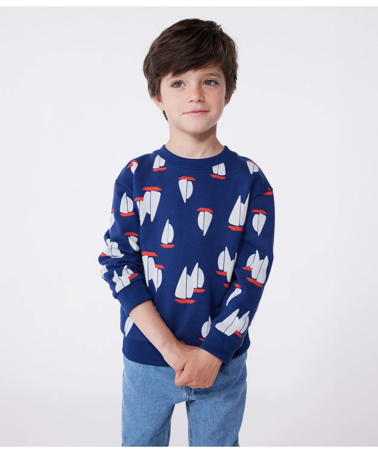 Детский свитшот с принтом PETIT BATEAU, Blue