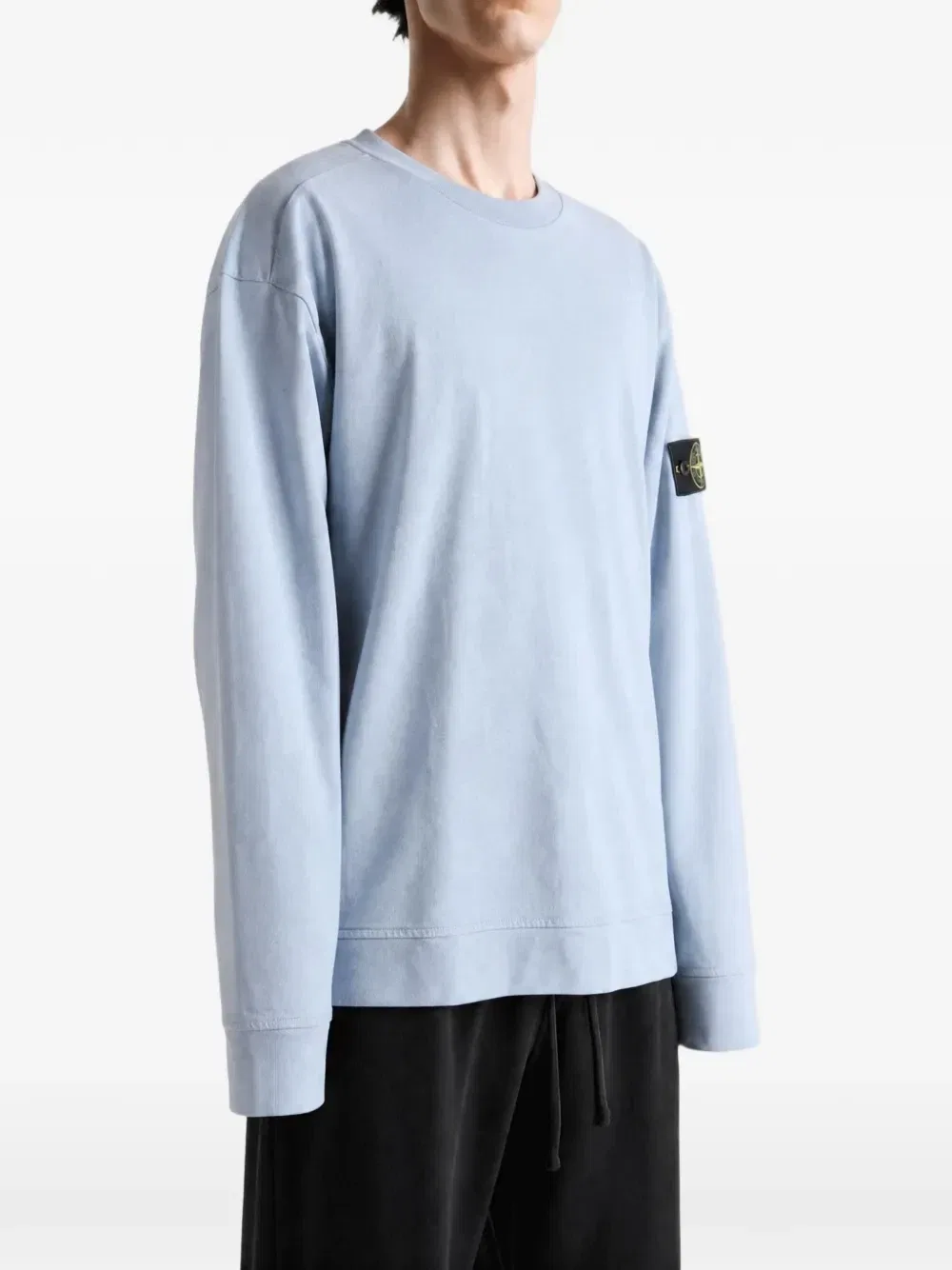 Толстовка из плотного органического хлопкового джерси Stone Island, синий — фото 3