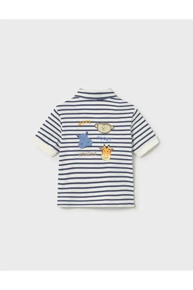Детская футболка для мальчиков с полоской Mayoral, Navy Blue — фото 2